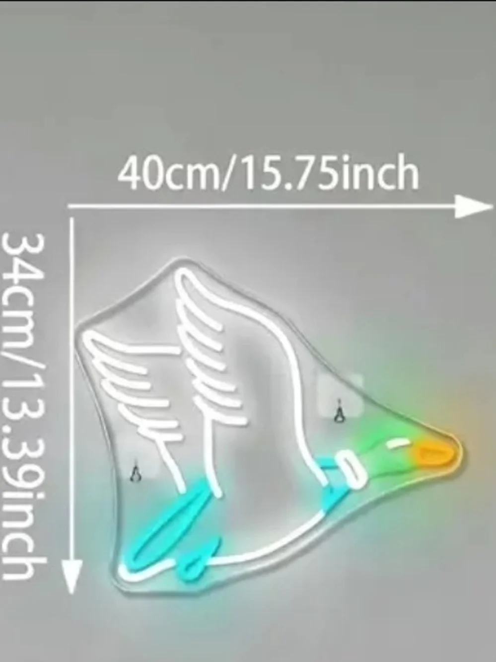 Neon Flying Duck Wall Sign - Multicolor